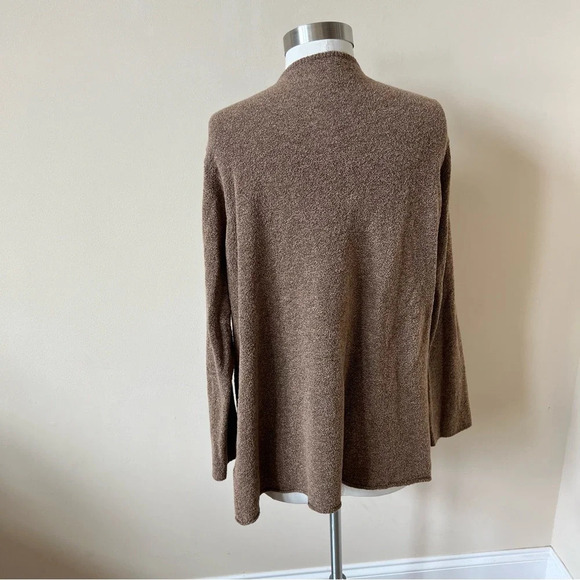 Eileen Fisher Tan Italian Wool Blend Open Front Cardigan Sweater 26161 - Picture 6 of 9